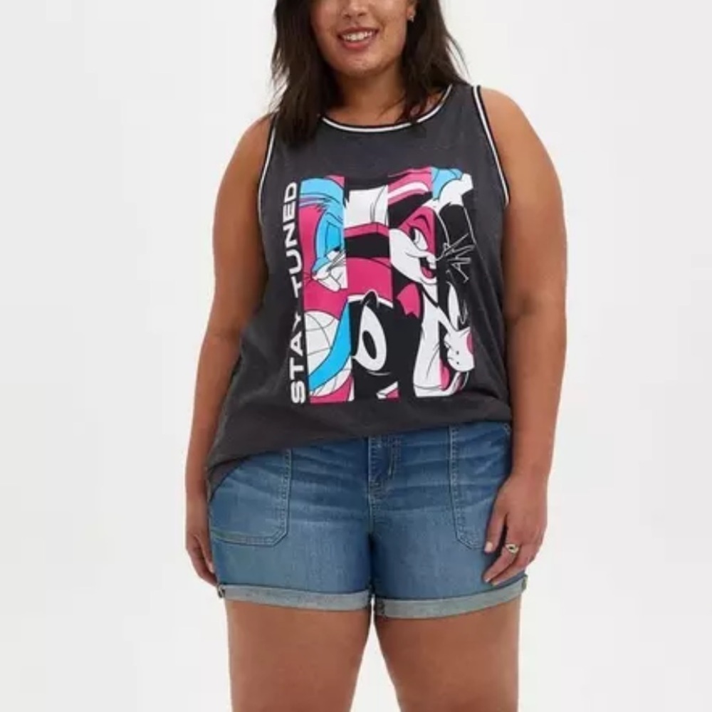 NWT Torrid Space Jam 2 Grey Ringer Tank 2X - Picture 2 of 8